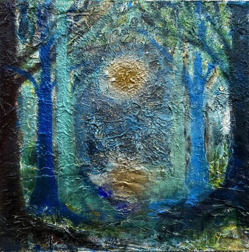 💫✨One Night in the Forest and the magic Moon 🌲💫✨🧚🏻🌾🌞🌲🌳 by HelenaMaria Christina ellefee Sternstaub, Painting for Sale on Singulart
