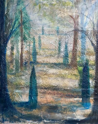 💫✨ ✨🌲✨🌳✨Allee Einfahrt in den mystischen Park Ledebur✨🤍💙💫✨🌳🌲🌲🌳2026✨✨✨🤍 🌲💫✨🧚🏻🌾🌞🌲🌳 van HelenaMaria Christina ellefee Sternstaub, Schilderij te koop op Singulart