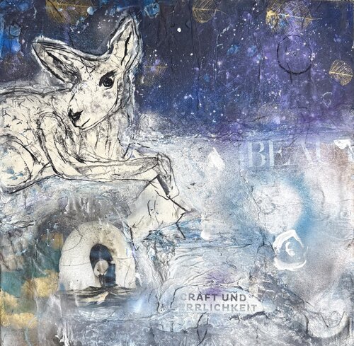 ✨🤍🧚🏻Magische Krafttiere💫✨🧚🏻 de HelenaMaria Christina ellefee Sternstaub, Pintura a la venta en Singulart