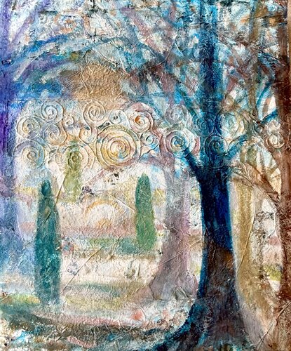 ✨🌳Wo Bäume vom Licht träumen /Park Ledebur💫🌊2026✨🧚🏻🧚🏻🧚🏻🤍🌞✨✨✨ von HelenaMaria Christina ellefee Sternstaub, Malerei kaufen auf Singulart