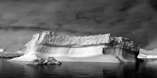 Tryptique 01./03 Titre "Solitaire" (Péninsule Antarctique) 2024 . Photo finale (01/03) +(02/03)+(03/03) = à 2,10m x 0,35m by Jean-Pierre ROUSSOULIERES, Photography for Sale on Singulart