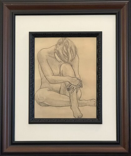 Sitting Nude Model Giclée Print 1/1 On Archival Paper von Mary Abushar, Druck kaufen auf Singulart