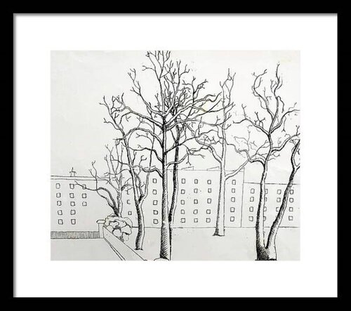 Etching of Ennismore Gardens in London di Mary Abushar, Stampa in vendita su Singulart