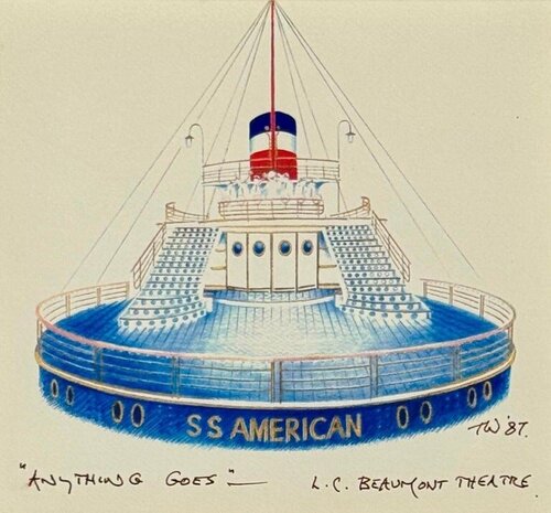 Anything Goes Set Design Lincoln Center Broadway Musical Tony Award Patti LuPone par Tony Walton, Œuvre sur papier en vente sur Singulart
