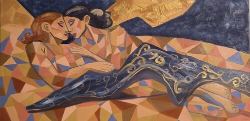 The Golden Convergence by Chantelle Stean, Painting for Sale on Singulart