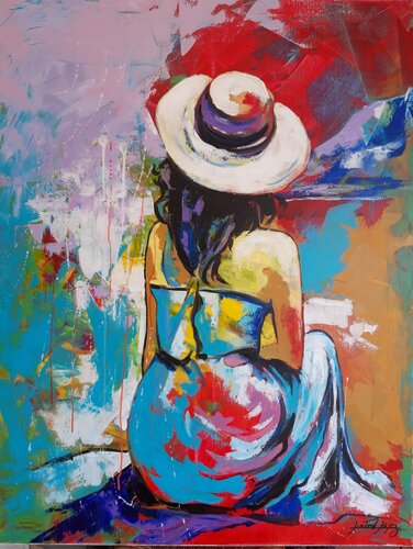 Femme au chapeau von Patrick Liotard lopez, Malerei kaufen auf Singulart