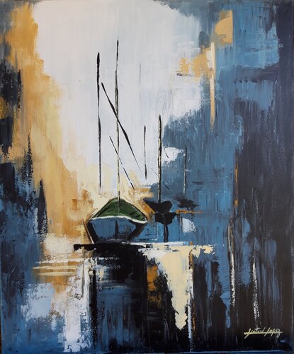 Matin sur l'eau von Patrick Liotard lopez, Malerei kaufen auf Singulart