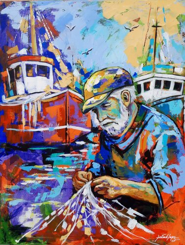 Marin au port di Patrick Liotard lopez, Pittura in vendita su Singulart