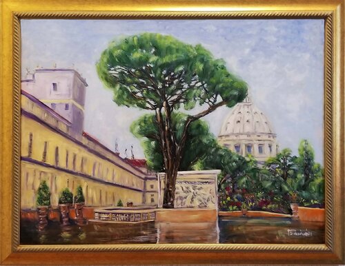 Vatican Patio di Banning Lary, Pittura in vendita su Singulart