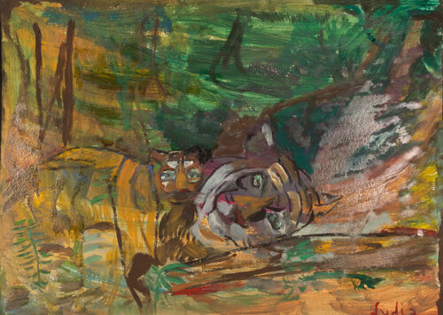 LA TIGRESA Y SU CACHORRO by Lydia Arcos Cortada, Work on Paper for Sale on Singulart