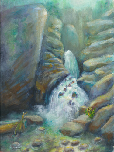 Where the Water Flows, Life Blooms de Michelle Passey, Pintura a la venta en Singulart