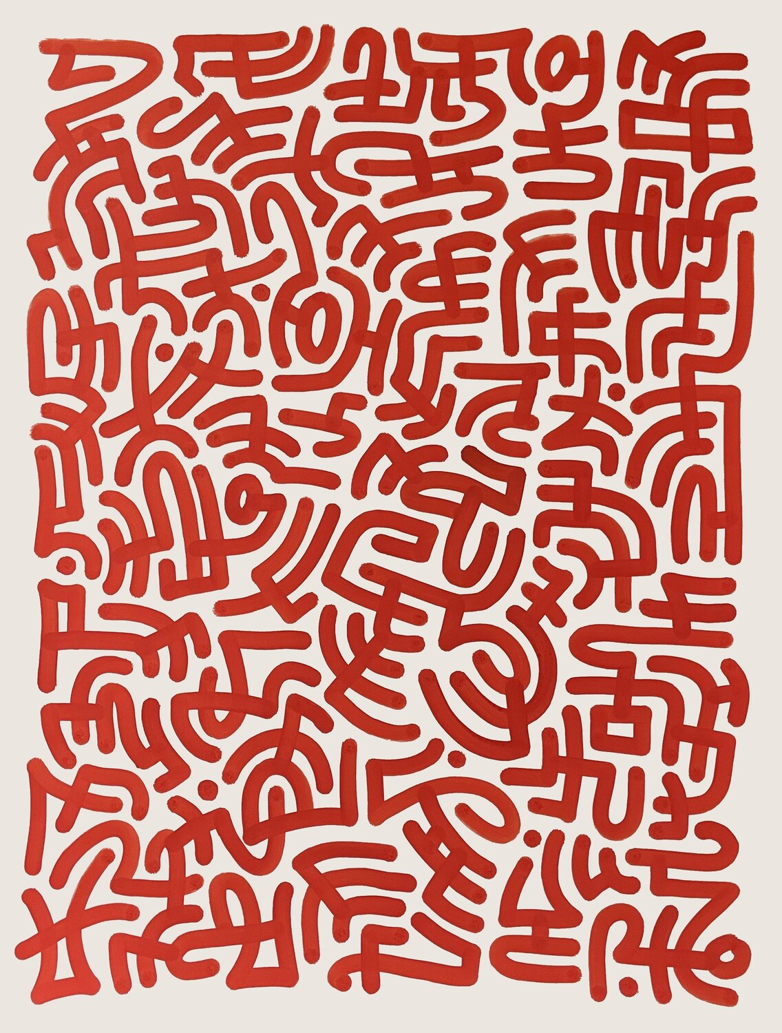 Abstract Red Script Pāku Peither