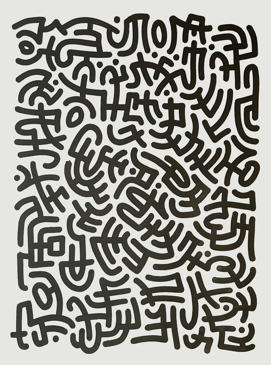 Abstract Black Script Pāku Peither