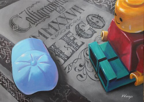 Calligraphy 2026/1 Lego van Tamas Vamosi, Schilderij te koop op Singulart