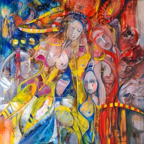 SACRED TENSION - When the Body Becomes a Battelfield of the Soul von cyril CICHY, Malerei kaufen auf Singulart