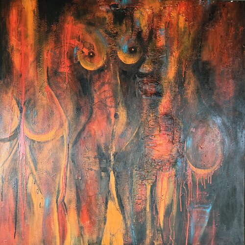 BURNING CONSCIENCE - Scared Truth von cyril CICHY, Malerei kaufen auf Singulart