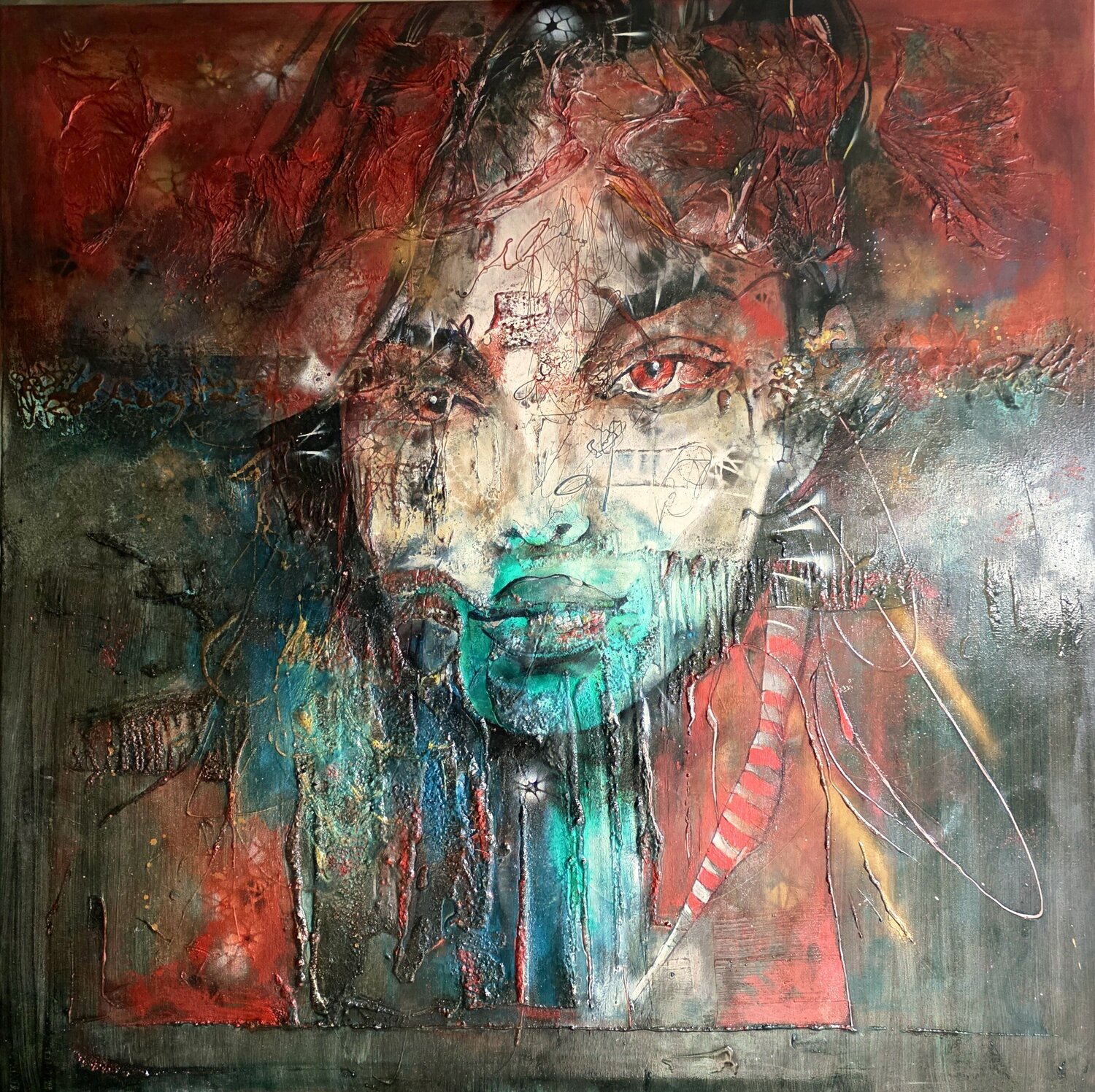 BURNING TEARS OF THE EAST cyril CICHY Originalgemälde zu verkaufen