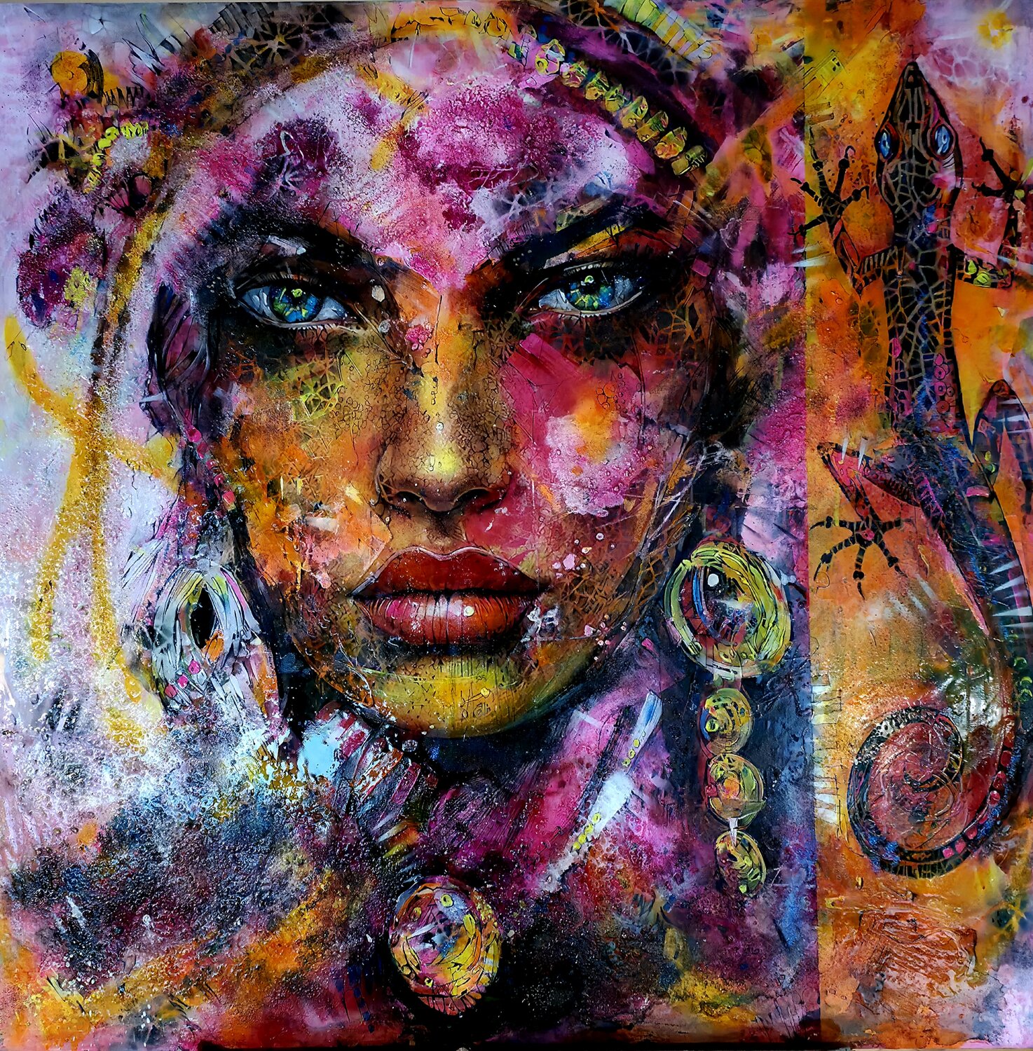 EYES OF DESTINY cyril CICHY Original painting for sale