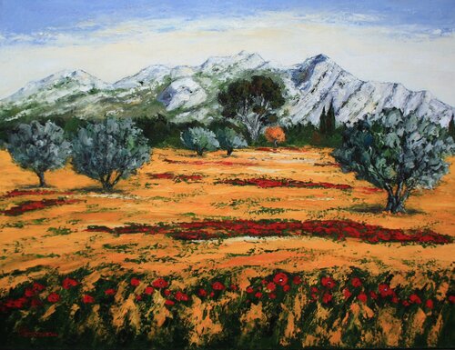 Le grand pin (Alpilles) - Provence von J-F CLEMENCEAU, Malerei kaufen auf Singulart