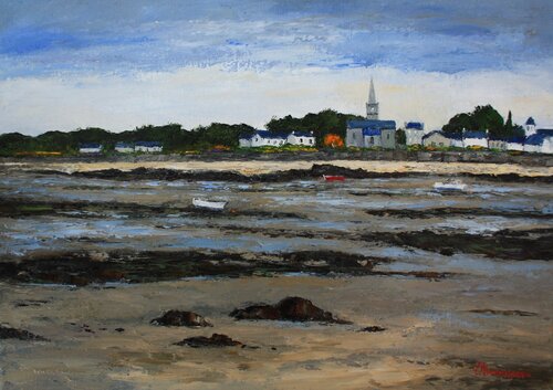 Marée basse à Brignogan - Bretagne von J-F CLEMENCEAU, Malerei kaufen auf Singulart