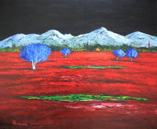 Rouges Alpilles - Provence von J-F CLEMENCEAU, Malerei kaufen auf Singulart