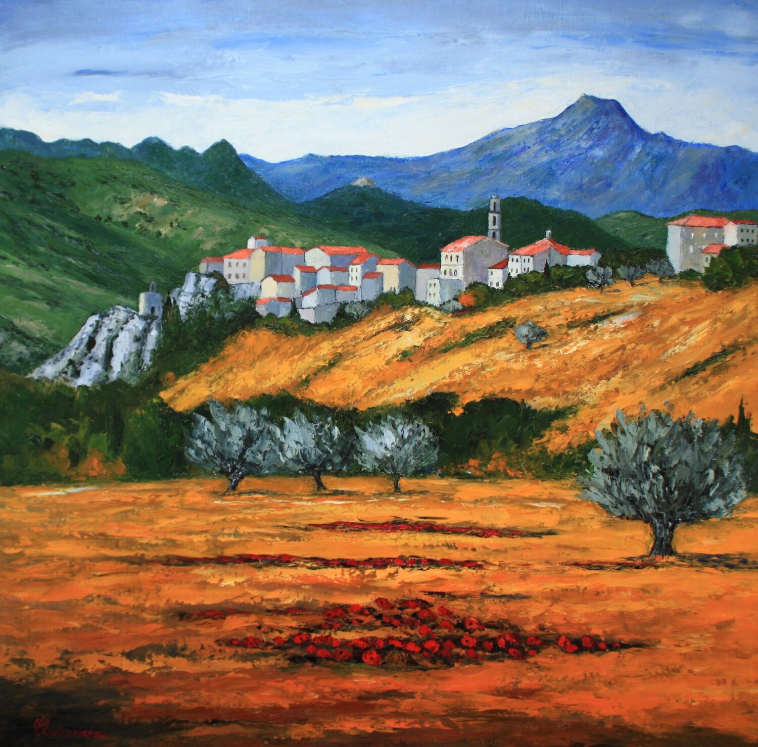Montemaggiorre - Corse J-F CLEMENCEAU Dipinto originale in vendita