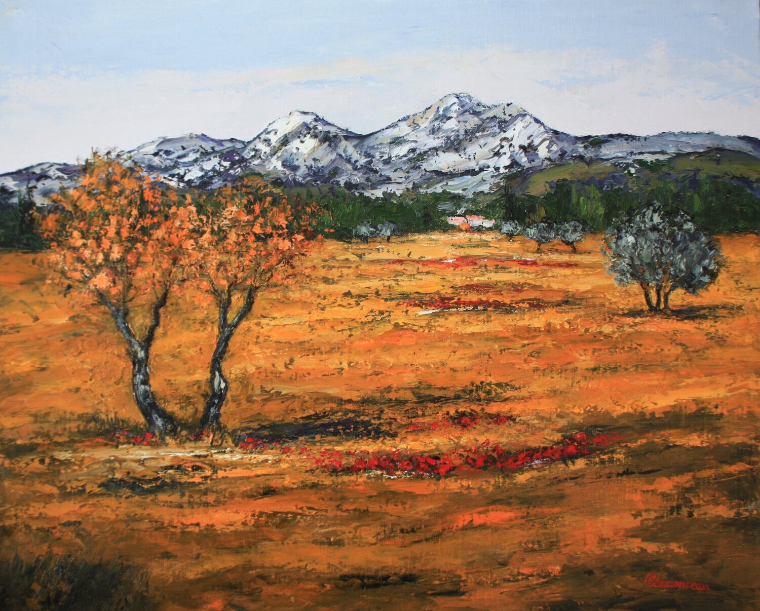 Mas dans les Alpilles - Provence J-F CLEMENCEAU Originalgemälde zu verkaufen