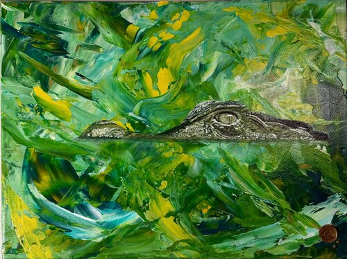 Beobachter im Strom VII - unter der Oberfläche by Anne Lilly Lippek, Painting for Sale on Singulart