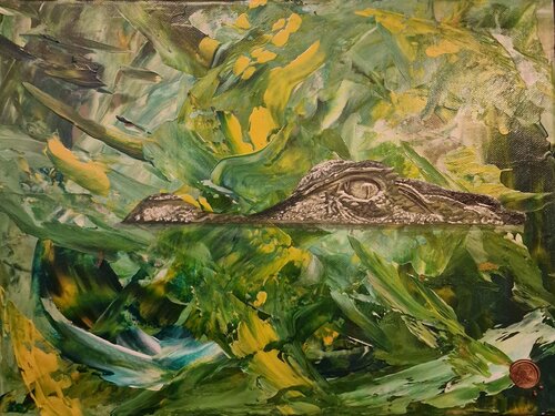 Beobachter im Strom VII - unter der Oberfläche by Anne Lilly Lippek, Painting for Sale on Singulart