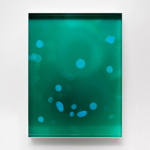 Green Orbeez (Photograph on acrylic with silver-splattered edges, causing a reflection of the photo). von Renato Gosling, Fotografie kaufen auf Singulart
