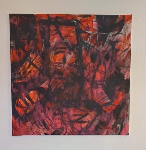 Phantasie in red par Markus Eisele, Peinture en vente sur Singulart