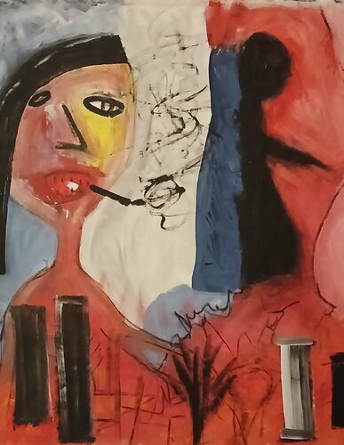 Smoking Jane par Markus Eisele, Peinture en vente sur Singulart