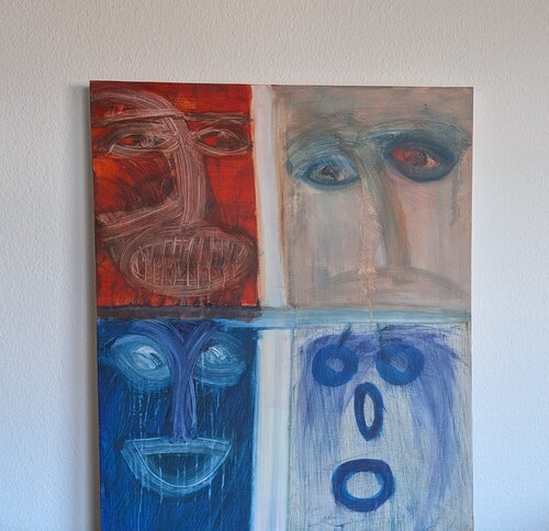 4 grimaces by Markus Eisele, Painting for Sale on Singulart
