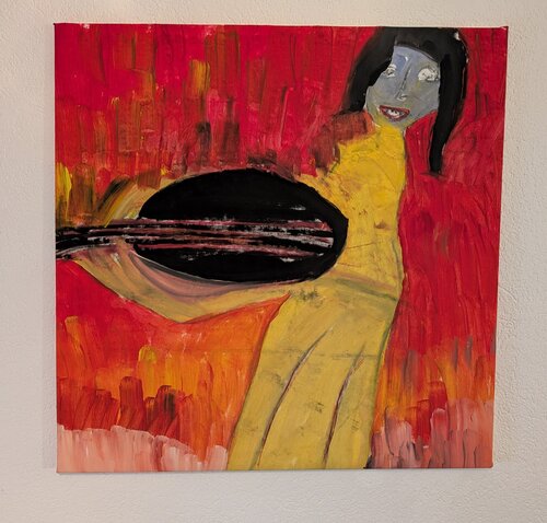 Mademoiselle avec une mandoline by Markus Eisele, Painting for Sale on Singulart