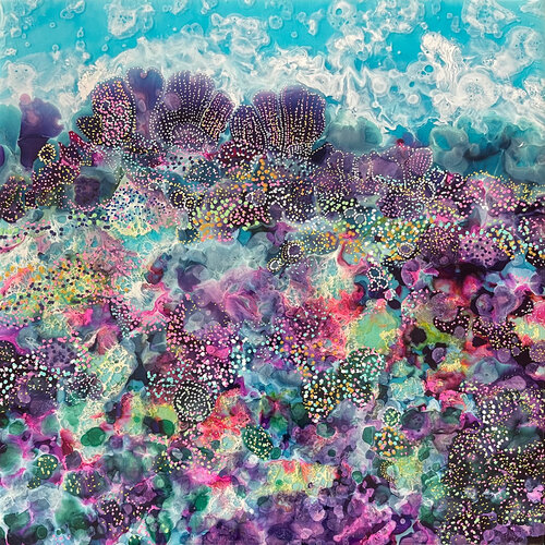 Jewels of The Reef V van Martine Vanderspuy, Schilderij te koop op Singulart