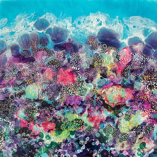 Jewels of The Reef III van Martine Vanderspuy, Schilderij te koop op Singulart