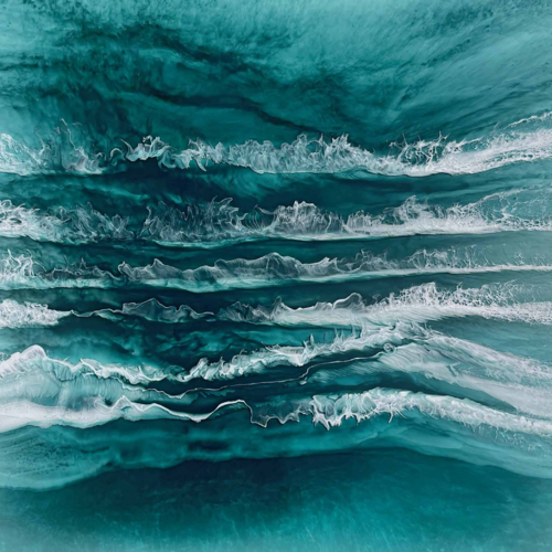 Emerald Ocean di Martine Vanderspuy, Pittura in vendita su Singulart
