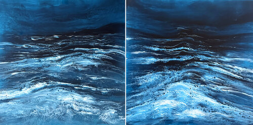 Navy Ocean di Martine Vanderspuy, Pittura in vendita su Singulart