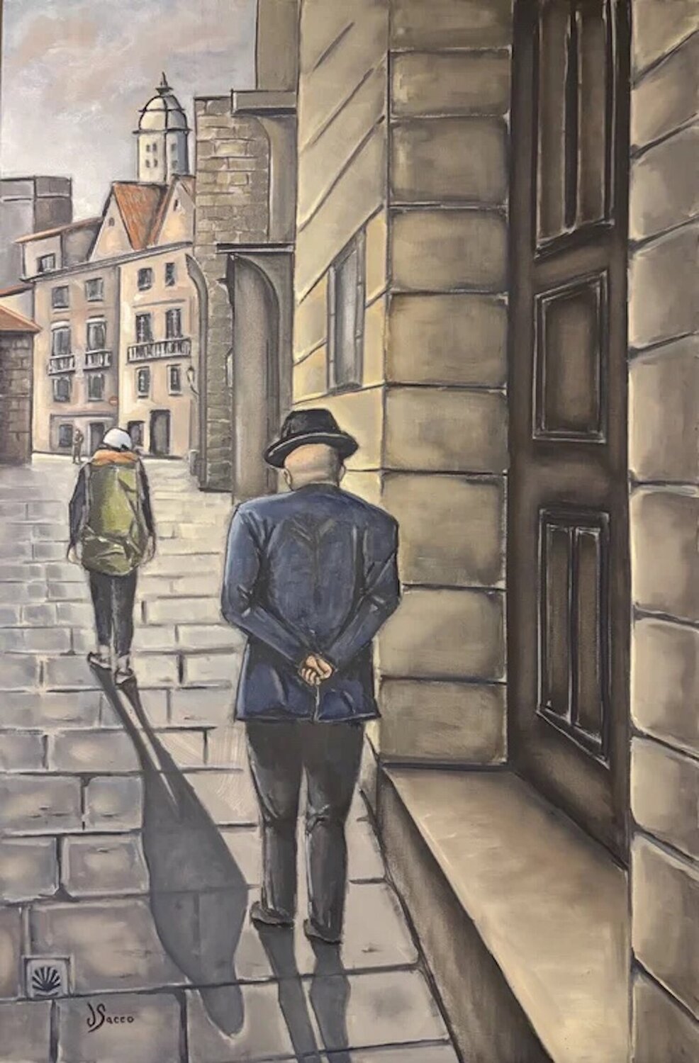 Camino Way, Santiago De Compostela, Spain joe Sacco Originalgemälde zu verkaufen