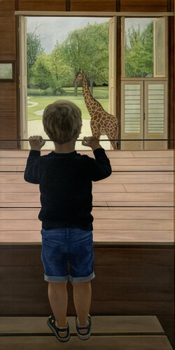 At the Zoo by marjon van Boeckel, Painting for Sale on Singulart