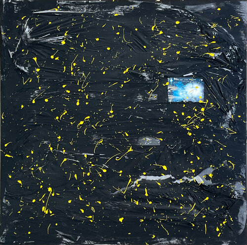 Universum oder "Gott hat keine Religion", 100 cm x 100 cm van dagmar cavadini, Schilderij te koop op Singulart