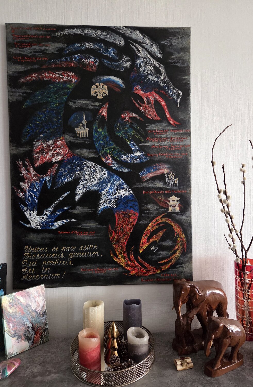 Politische Farben der Welt Lena Luzius Peinture originale à vendre