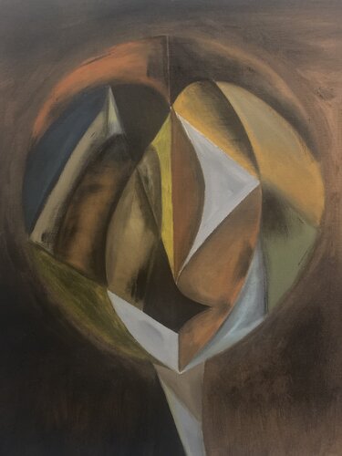 Terra parte della serie(IDENTITÀ FRAMMENTATA) de Tina Bevilacqua, Pintura a la venta en Singulart