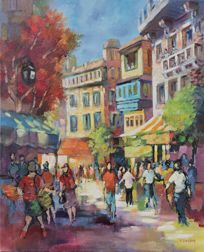 Symphonie provençale à l'Isle-Sur-La-Sorgue par Vincent COUPPEY, Peinture en vente sur Singulart