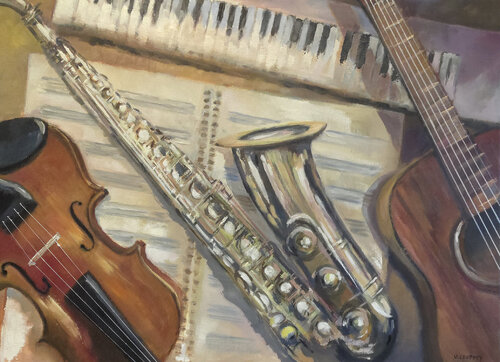 Complicité musicale by Vincent COUPPEY, 회화 for Sale on Singulart