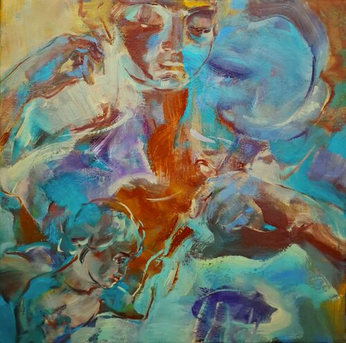 Angel with Mirror von Márta Nyilas, Malerei kaufen auf Singulart