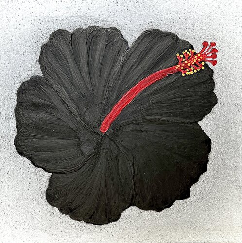 Rose de Chine - Noire par Sophonie Pierre, Peinture en vente sur Singulart