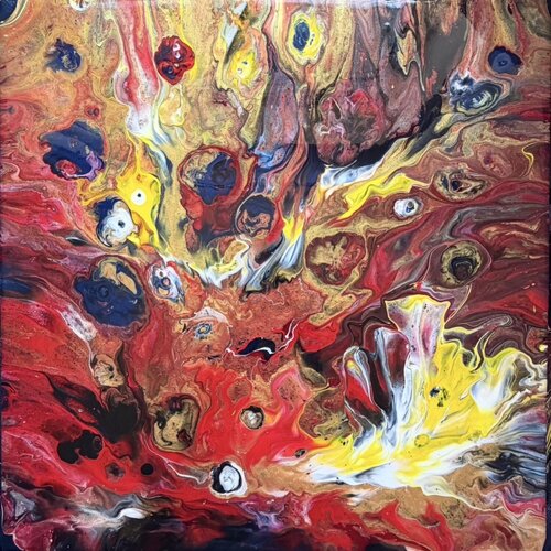 Irresistible – Original Abstract Fire Painting, Contemporary Fluid Art by EMAN KHALIFA, 회화 for Sale on Singulart