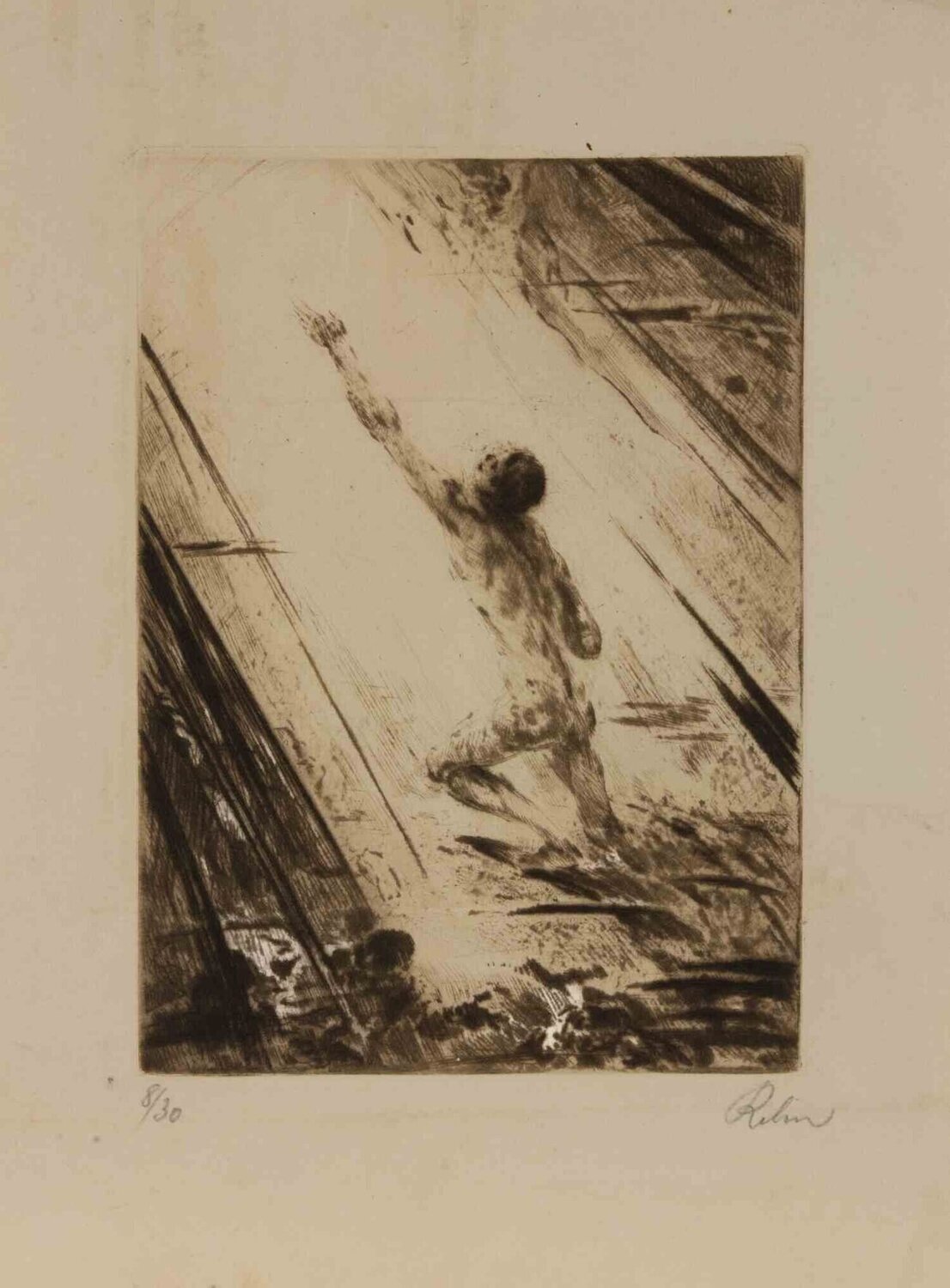 Symbolist Ascending Figure Walter Richard Rehn