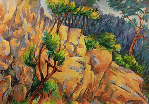 Steinbruch am Hammermühler Berg de Florian Weiss, Pintura a la venta en Singulart